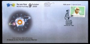 India 2020 A Salute to Postal Corona Warrior World Post Day COVID-19 Health Spec