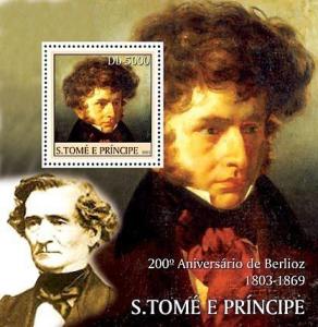 WD06-16-19-St Thomas - Composer Hector Berlioz on Stamps -  Stamp S/S - B531
