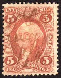 1870, US 5c, Revenue, Used, Sc R27c