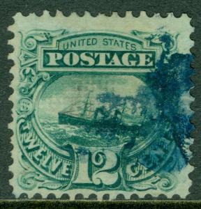 USA : 1869. Scott #117 Very Fine, Used. Blue cancel. Catalog $250.00.