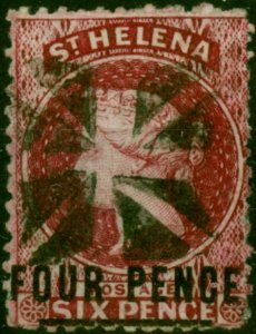 St Helena 1868 4d Carmine-Rose SG15 Type B Words 19mm Fine Used (2)