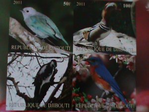 ​DJIBOUTI-2011 COLORFUL BEAUTIFUL LOVELY BIRDS IMPERF-MNH S/S-VERY FINE