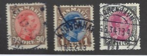 Denmark SC#127-129 Used F-VF SCV$21.25...nice bargain!!