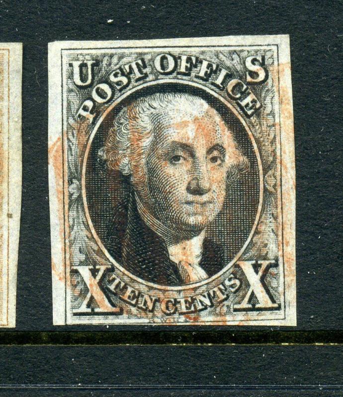 Scott #2 Washington Imperf Used Stamp Stick Pin Variety Cat $3000 (Stock #2-37)