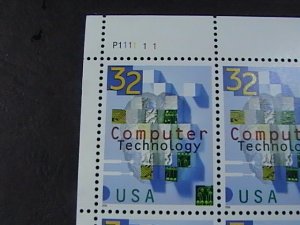 US # 3106-MINT/NEVER HINGED--UL--PLATE # BLOCK OF 4--COMPUTER TECH--1996