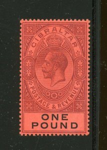 GIBRALTAR GEORGE V SCOTT #75   MINT HINGED --SCOTT VALUE $160.00