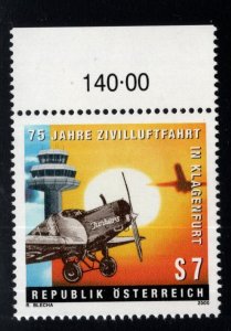 Austria Scott 1815 MNH** Klagenfurt Airport 2000 stamp