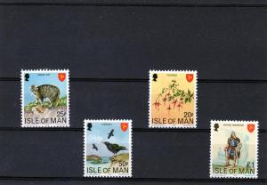 ISLE OF MAN 1978 Bird/Cat/Viking Set (4)MNH Sc#126/129 