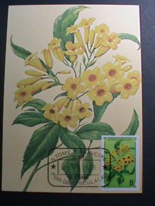 ​ST. THOMAS 1979 MAXI CARD-COLORFUL LOVELY BEAUTIFUL FLOWERS MC CARD-MNH VF