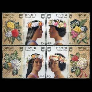 TUVALU 1987 - Scott# 443-6 Flowers Set of 8 NH