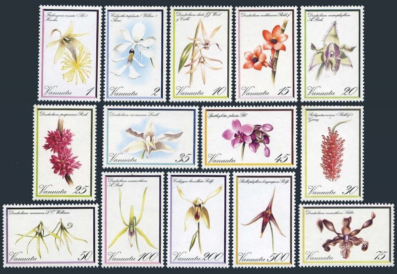 Vanuatu 323-336, MNH. Michel 621-634. Orchids 1982.