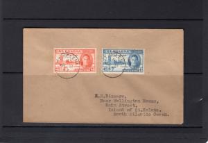 St Helena Sc#128-129 Victory/Peace Set (2) Cover Postal History