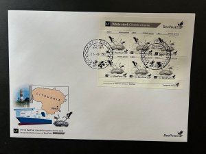 Lithuania Litauen 2024 Definitives White stork bird BeePost sheetlet FDC