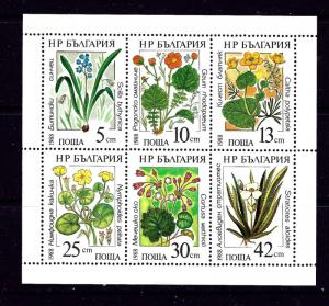 Bulgaria 3305a NH 1988 Marine Flowers sheet of 6