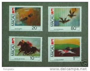 1990 Macau/Macao Games with Animals Stamp 4V