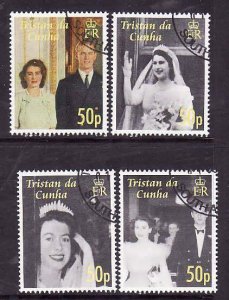 Tristan da Cunha-Sc#803-6- id8-used set-QEII-60th Wedding-2007-