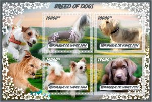 Stamps. Fauna Domestic DOGS  1+1 sheets perforated 2016 year Guinee