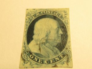 US Stamps Scott #7, Used, SCV $150.00 for: A Relief from PLATE 2, w/Certificate,