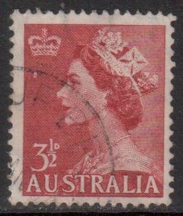 Australia Scott 258 - SG263, 1953 Elizabeth II 3.1/2d used