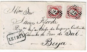 Portugal 1864 Leiria boxed cancel and 26 on cover to Beija