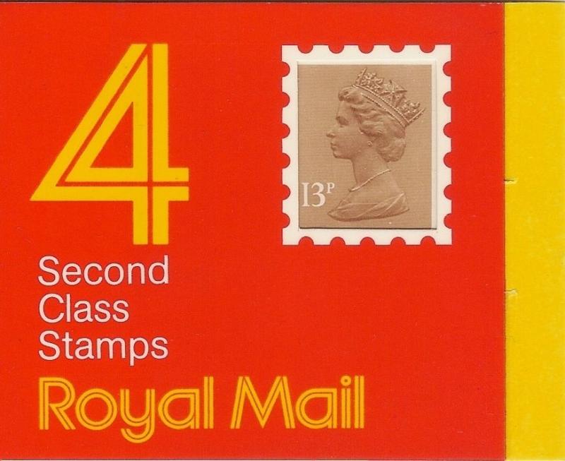 GB 1987 13p Window Booklet GA1 'E' + Cyl No.B40 Square Tab