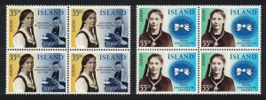 Iceland Europa CEPT Famous Women 2v Blocks of 4 1996 MNH SG#859-860