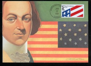 US 2522 F Flag - Self adhesive single UA Unicover Maximum card