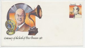Postal stationery Australia 1982 Singer - Peter Dawson - Phonograph