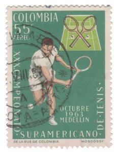 AIRMAIL STAMP FROM COLOMBIA 1963. SCOTT # C454. USED. # 5