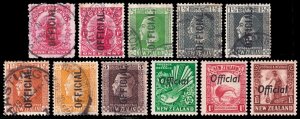 New Zealand Scott O24 -- O63 (1907-37) Used/Mint NH G-F-VF, CV $16.60 M