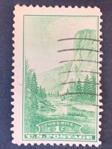 1c Us postage stamp  ,  black cancelled postage used, refno:5015