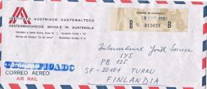 C) 1987 GUATEMALA, OSTERREICHISCHE SCHULE IN GUATEMALA TO TURKU FINLANDIA