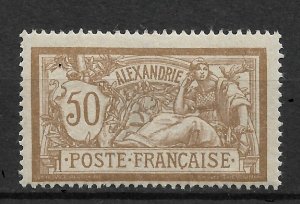 French Offices Levant Alexandria 1902-13, 50c ,Scott # 27, VF MVLH*OG (SL-1)