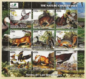 Thematic stamps Birds-animals   Benin 2003 Nature Conservation sheet of 9 used