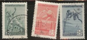 Yugsolvaia Scott B155-157 used CTO 1948 Semi-Postal set