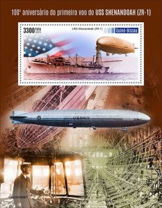 Guinea-Bissau - 2023 USS Shenandoah 1st Flight - Stamp Souvenir Sheet GB230206b1