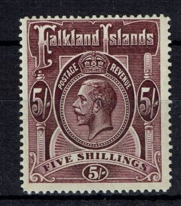 FALKLAND ISLANDS SG67b 1916 5/= MAROON LIGHTLY MTD MINT (d)