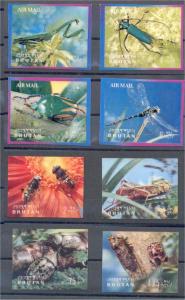 BHUTAN - INSECTS SUPERB SET 2 SHEETLETS ALL 3D-STAMPS NEVER 