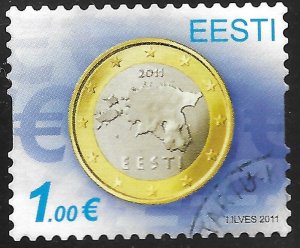 Estonia #657 €1 Introduction of Euro Currency