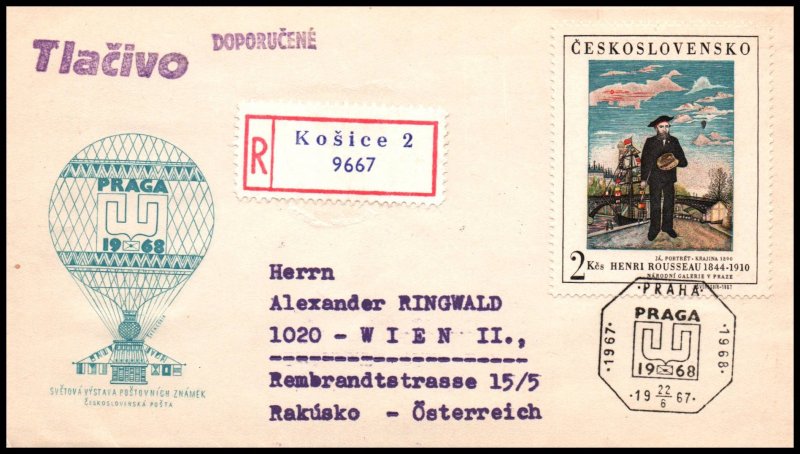 Czechoslovakia to Austria Hot Air Balloon Flight 1967 Cover