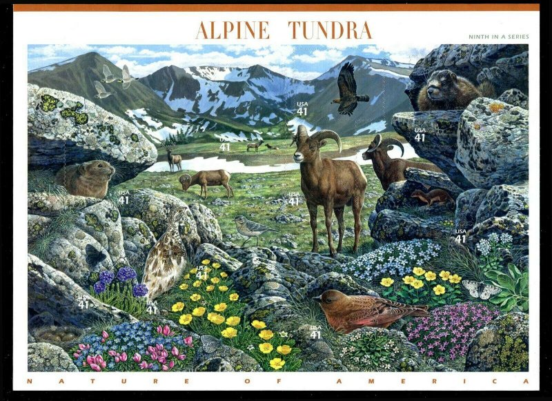 4198 MNH Nature of America Series 9th Stamp Sheet Alpine Tundra 41¢