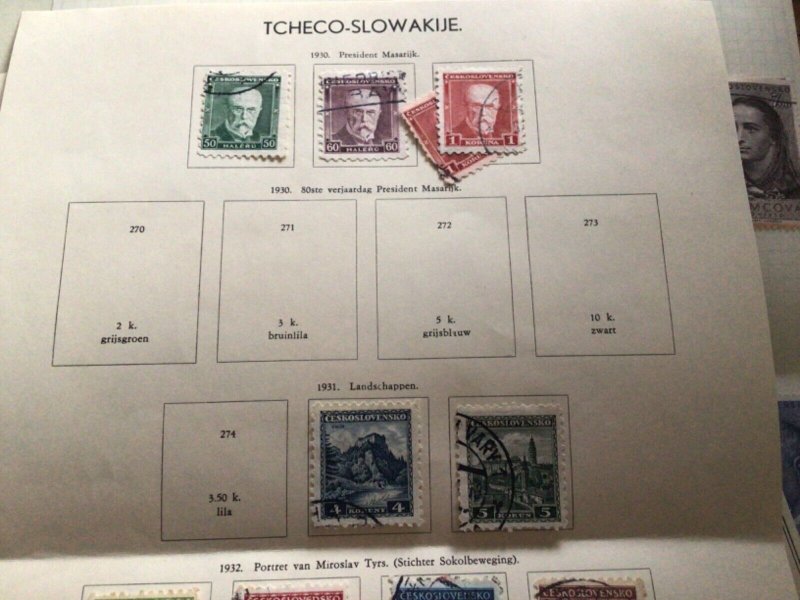 Czechoslovakia stamps on folded page  A11788