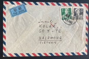 1956 Peking China Airmail Cover To Haiphong Vietnam