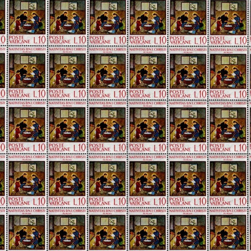 Ark Vatikanstaten 1964 Christmas Scene, Kimiko Koseki 10 Lira Scott Va 397
