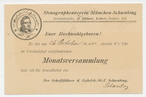 Postal stationery Bayern 1906 Stenography