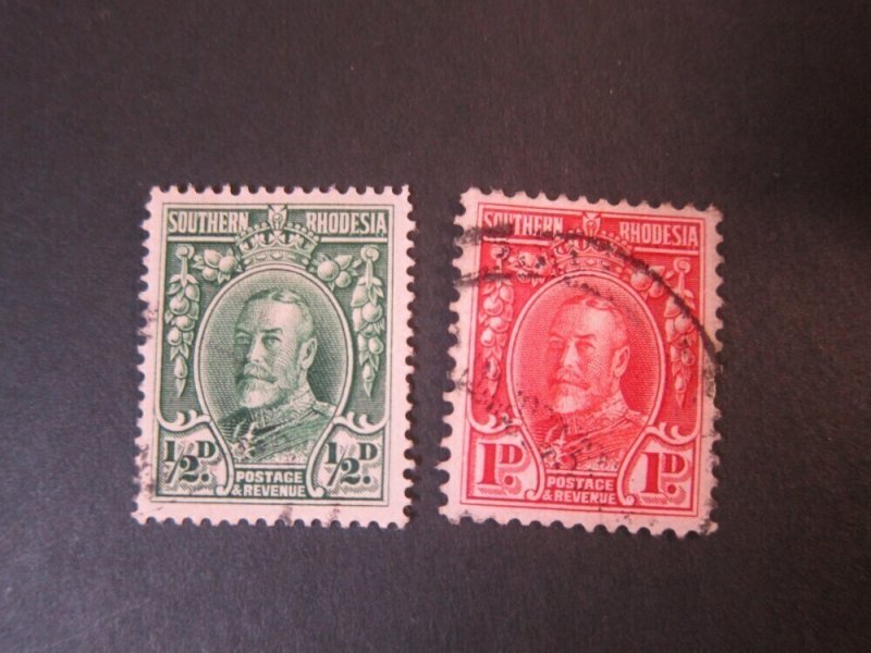 Rhodesia 1931 KGV Sc 16c perf.14,17b perf.11.5 FU
