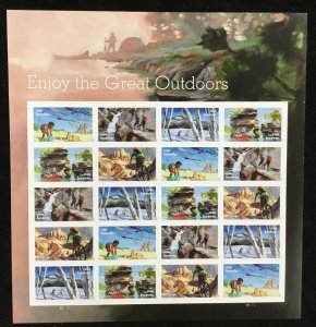 5475-5479   Enjoy the Great Outdoors  MNH Forever sheet of 20   FV $13.60  2020