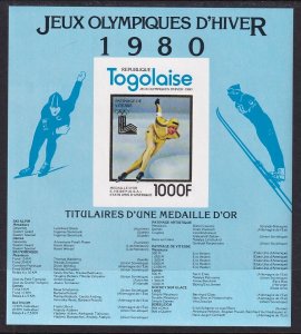 Togo 1049F Winter Olympics Imperf Souvenir Sheet MNH VF