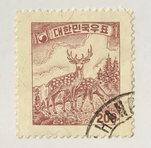 Korea 1957 Scott 259 used - silka deer