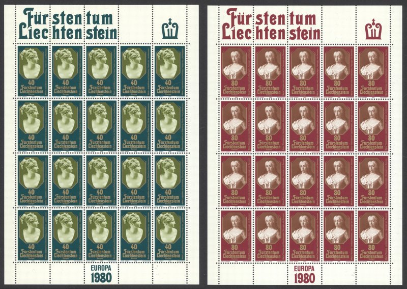 Liechtenstein Sc# 685-686 MNH Pane/20 1980 Europa